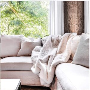 faux fur throw ivory